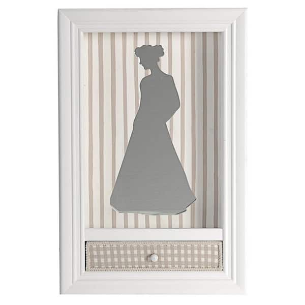 HomeRoots 2.6 in. x 11.8 in. White Wall Art 1-Piece