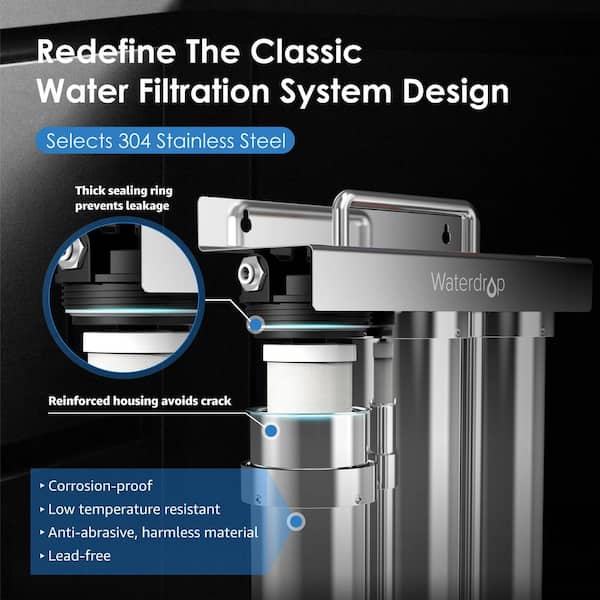 Waterdrop TSA 3-Stage Under Counter Water Filter System, NSF/ANSI 42  Certified Element, Direct Connect to Home Faucet B-WD-TSA-10 - The Home  Depot