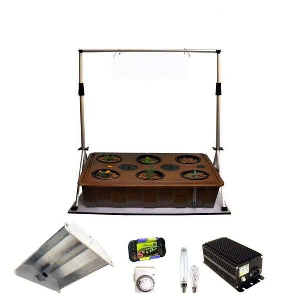 Lumz 'n Blooms 33 in. Tucker's Pride Anywhere Garden Grow Kit with 250 W MH/HPS Electronic Grow Light System Wood Grain