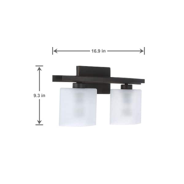 Ettrick 2-Light Oil-Rubbed Bronze Sconce with Hand Pained Glass Shades