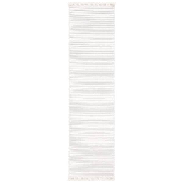 Camden 2 ft. x 8 ft. Ivory Striped High-Low Runner Rug