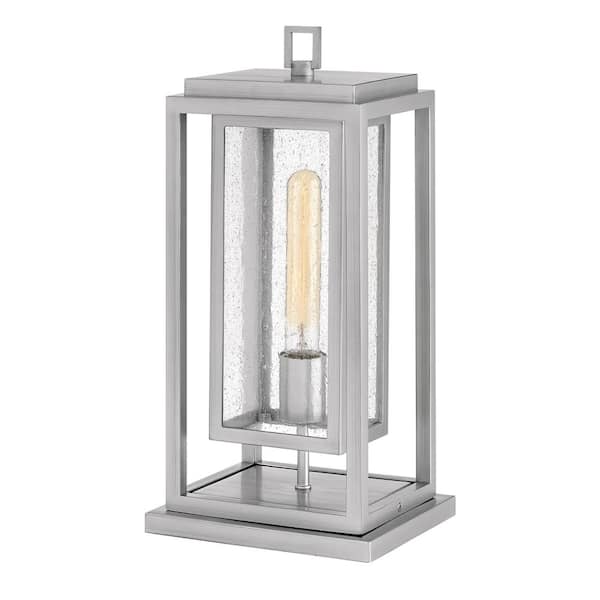 HINKLEY Hinkley Republic Medium Outdoor Post/Pier Mount Lantern, Satin Nickel