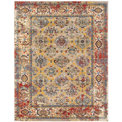 Scentasia Multi-Colored 2 ft. 6 in. x 10 ft. 3 in. Transitional Floral Runner Rug