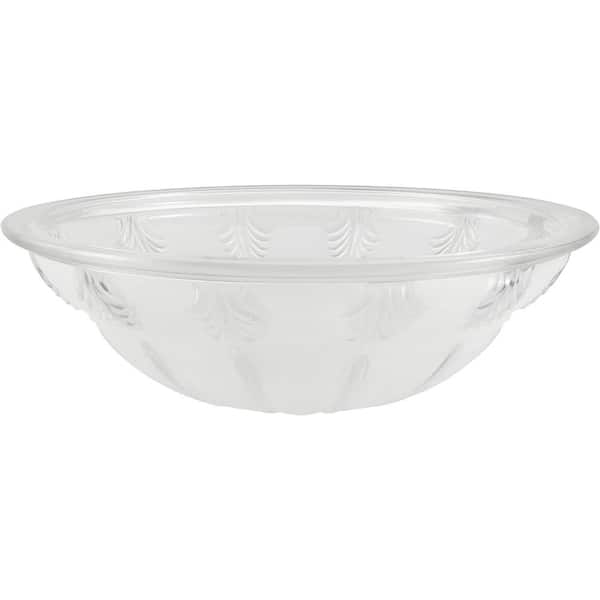 11-3/4 in. D x 3-7/8 in. H Clear and Sandblasted Bowl Shape Glass Flush/Semi-Flush Mount Shade, 1/2 in. Neckless Fitter