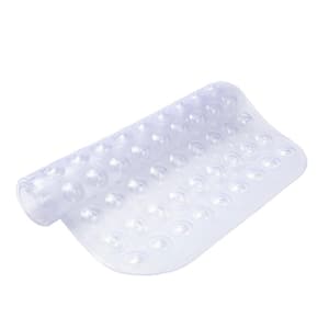 30.75 in. x 15.25 in. Microban Protected Bubble Bath Mat in Clear