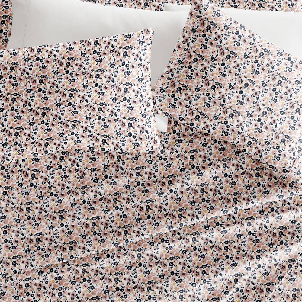 Mauve Floral Twin Microfiber Kids Cover Sheet Set