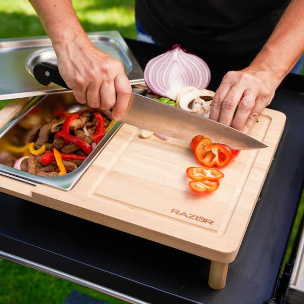 Razor Multipurpose Griddle Cutting Board with Covered Food Storage