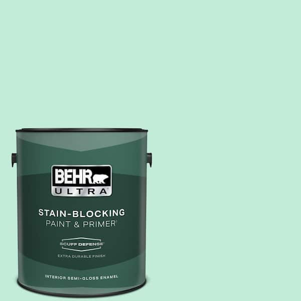 BEHR ULTRA 1 gal. #470A-2 Seafoam Pearl Extra Durable Semi-Gloss Enamel Interior Paint & Primer