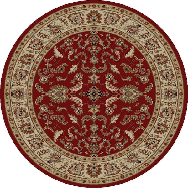 Concord Global Trading Ankara Agra Red 5 ft. Round Area Rug