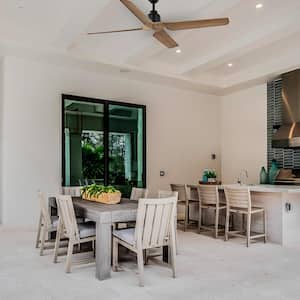 Delmore 60 in. Indoor/Outdoor Matte Black Ceiling Fan with DC Motor and Remote Control