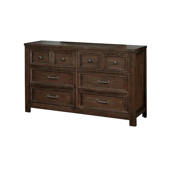 Tywyn 8-Drawers Dark Oak Dresser 35 in. H x 17 in. W x 58 in. D