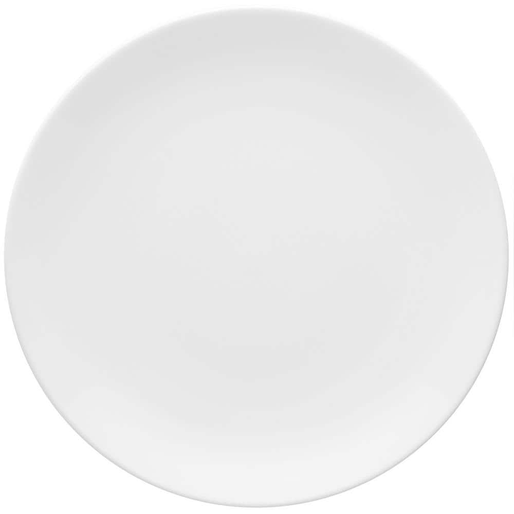 Manhattan Comfort 11.22 in. Coup White Dinner Plates (Set of 12) 2EM024812 The Home Depot