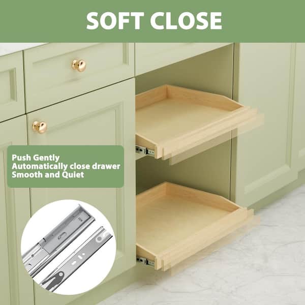 DIY Wood Pull Out Tray Drawer Box Kitchen Cabinet Organizer, Cabinet Slide  Out Shelve, Wooden Pull-out Shelf, Include Side Mount Sliders 