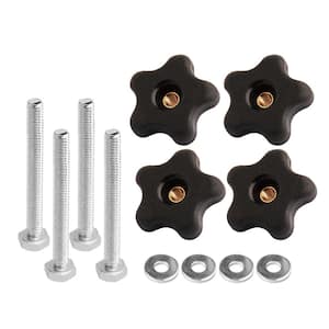 Hex Bolt Knob Kits, Suitable for Use with 1/4 in. and Universal T-Track, Pack of 4 Kits