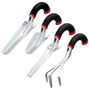 Natural Radius Grip Ergonomic Garden Hand Tool Set in Red (4-Pieces)