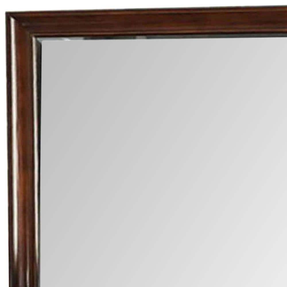 Oak Brown 44" Rectangular Wood Frame Dresser Mirror