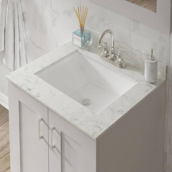 J Collection 25 In W X 22 D Cultured Marble Rectangular Undermount Single Basin Vanity Top Icy Stone 46157 - 25 Undermount Bathroom Vanity Top J Collection 25 In W X 22 D Cultured Marble Rectangular Undermount Single Basin Vanity Top Icy Stone 46157 - 25 Undermount Bathroom Vanity Top