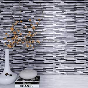 Slender Silver Gray 11.82 in. x 12.21 in. Interlocking Matte Aluminum Mosaic Tile (10.1 sq. ft./Case)