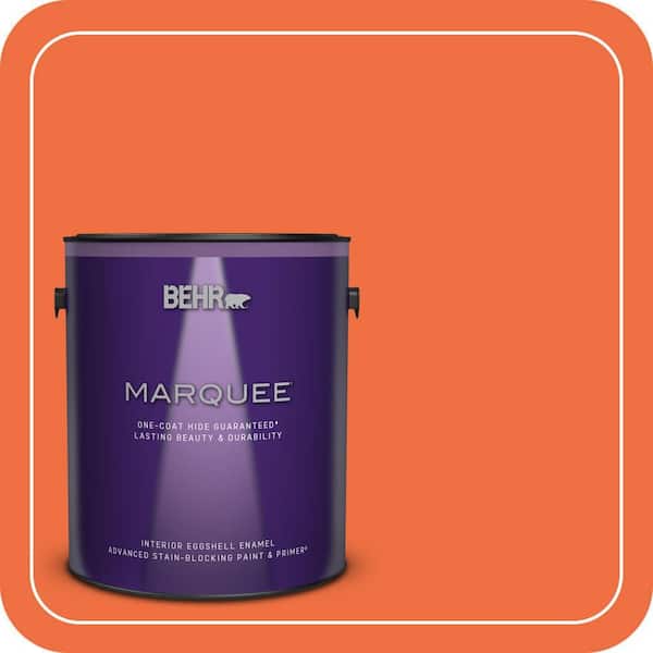 BEHR MARQUEE 1 gal. #210B-6 Aurora Orange Eggshell Enamel Interior Paint & Primer