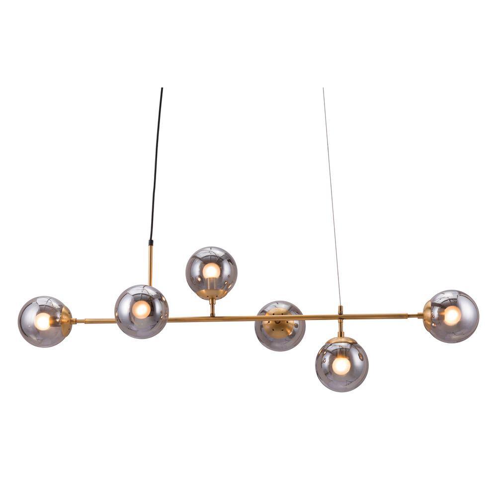 Gisela 48" Gold Glass Modern Ceiling Lamp