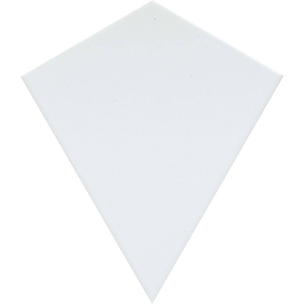 Skite Glossy White Diamond Ceramic Wall Tile, 6.3'' x 7.27''