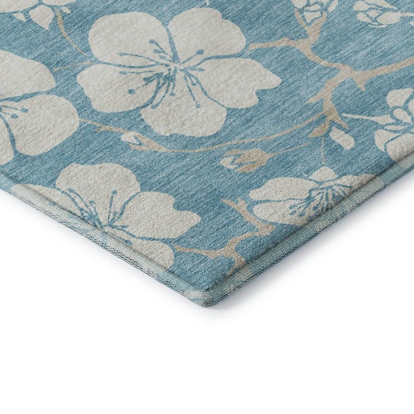 Mayfield Premium Machine Washable Abstract AMF1032 Sky 5 ft. x 7 ft. 6 in. Area Rug