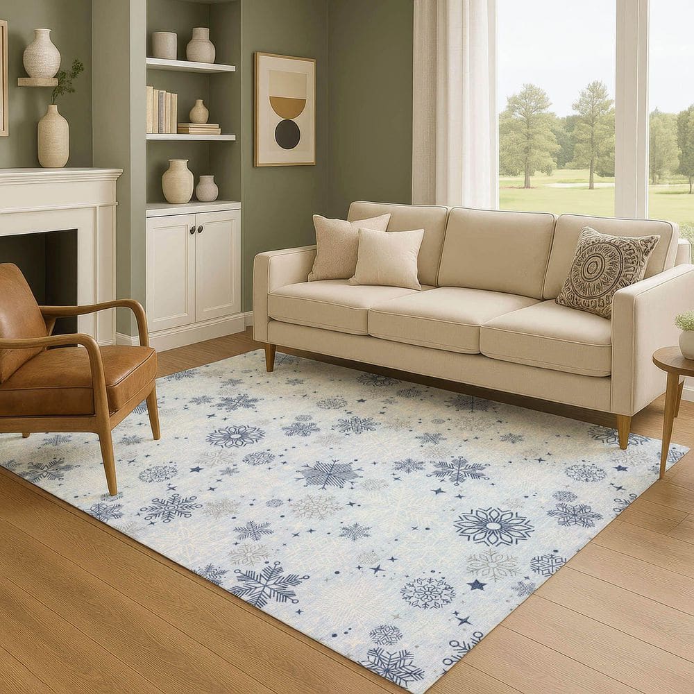 Mayfield Premium Machine Washable Abstract AMF1823 Sky 5 ft. x 7 ft. 6 in. Area Rug price history on PriceWatchPro