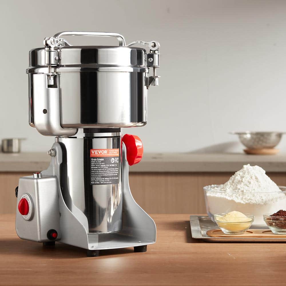 VEVOR 2500g Stainless Steel Electric Commercial Grain Mill Grinder