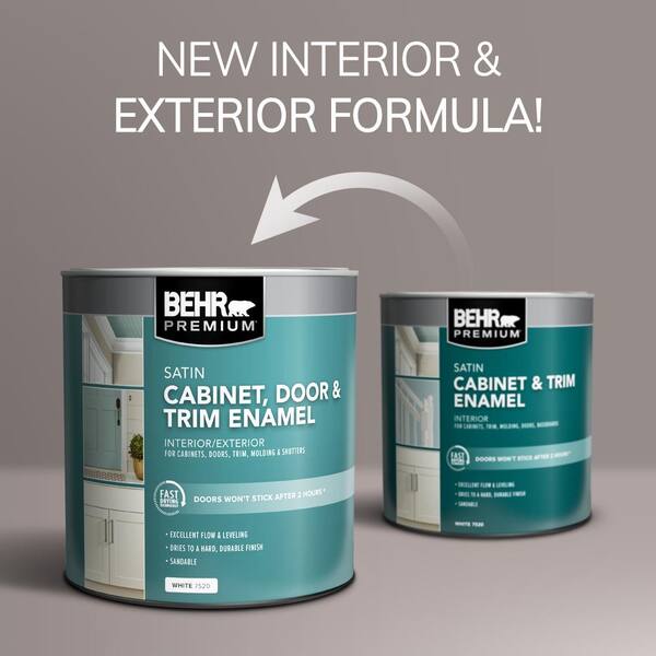 BEHR PREMIUM 1 qt. #PPU25-08 Heirloom Silver Satin Enamel Interior/Exterior  Cabinet, Door & Trim Paint 752004 - The Home Depot