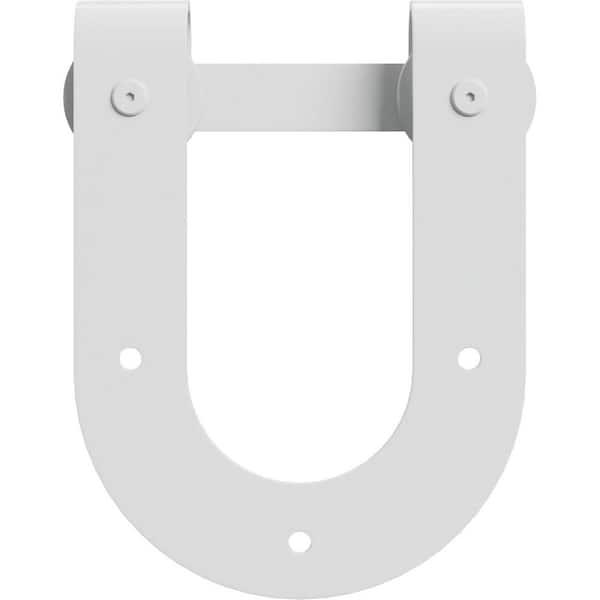 Goldberg Brothers Inc. 1-1/2 in. x 8 in. x 10-3/4 in. Steel Premium Horseshoe Roller Hanger Moulding Rocket White
