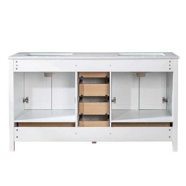 Checotfアイボリー36 Virubi 36 in. W Single Sink Bath Vanity in White with White