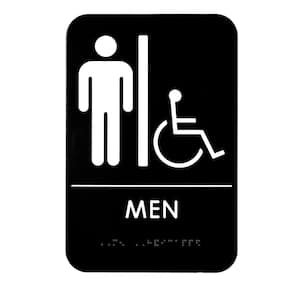 9 in. x 6 in. Men Braille Handicapped Restroom Sign (10-Pack)