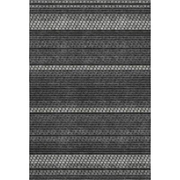 Mayfield Premium Machine Washable Abstract AMF2427 Black 5 ft. x 7 ft. 6 in. Area Rug
