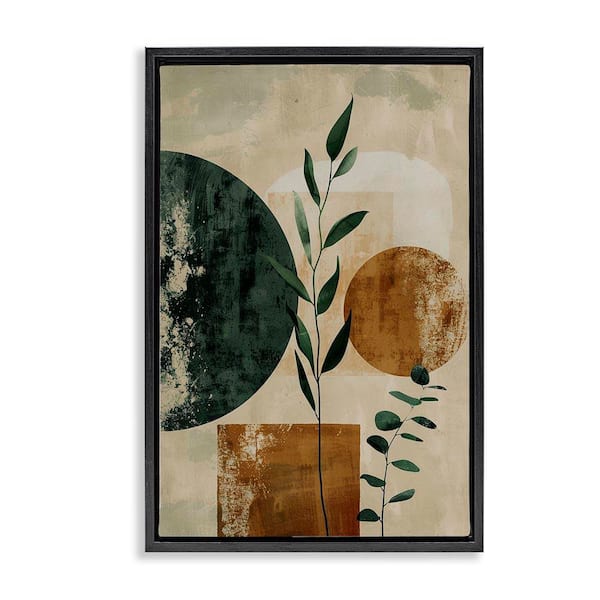 Stupell Industries Rustic Sprigs and Shapes by LSR Design Studio Black Floater Frame Nature Graphic Art Print 25 in. x 17 in.