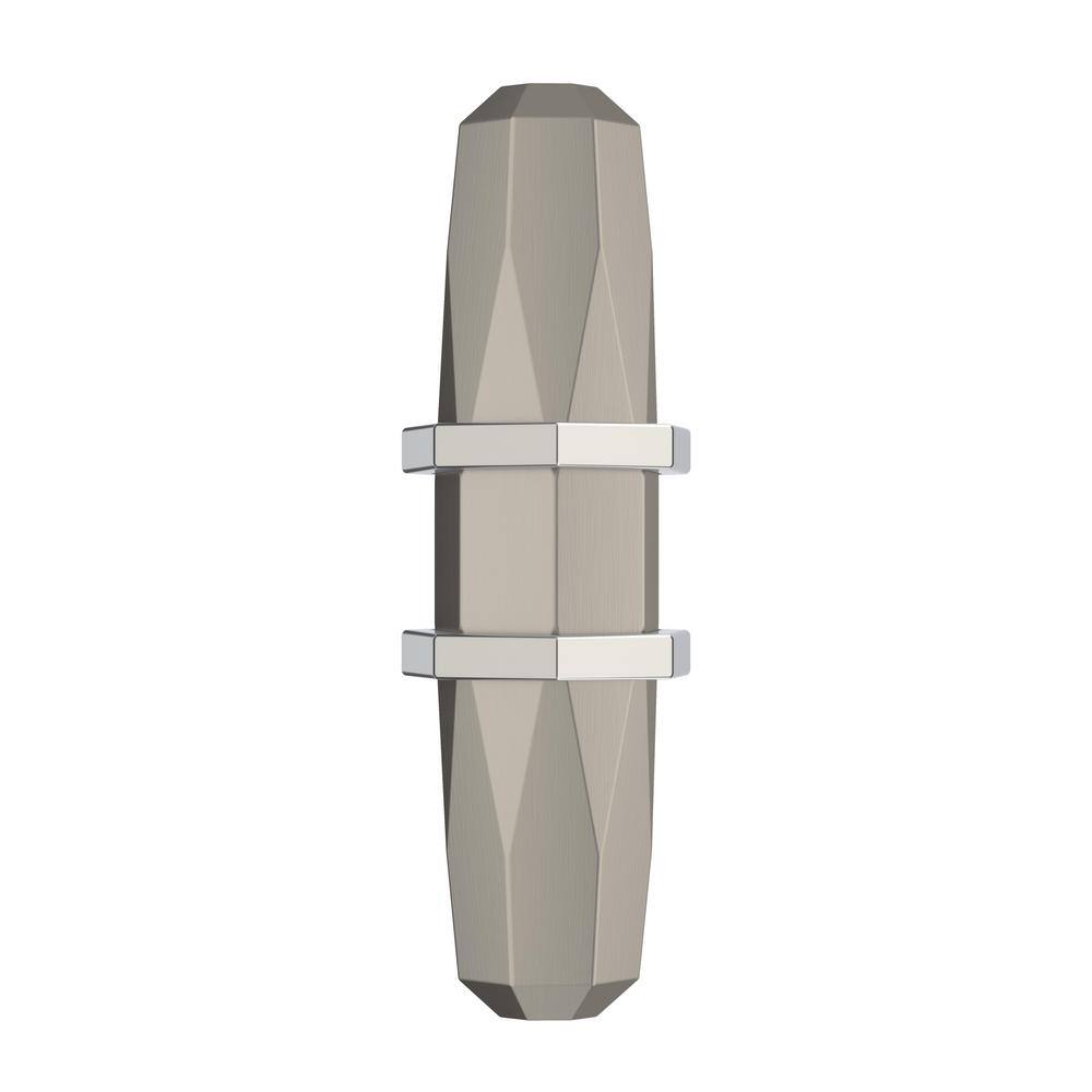Amerock London 2-1/2 inch (64mm) Length Satin Nickel/Polished Chrome Cabinet Knob