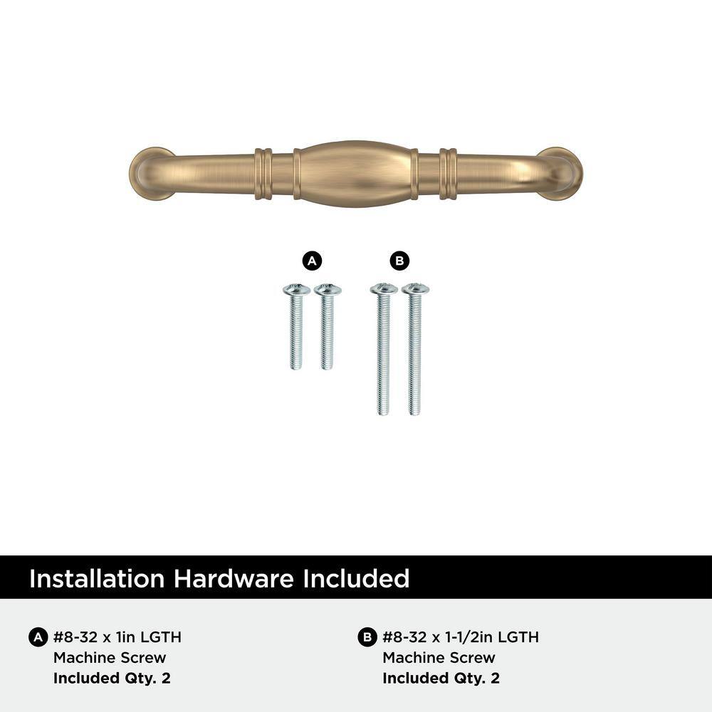 Granby 3 inch Champagne Bronze Cabinet Pull with Mounting Hardware