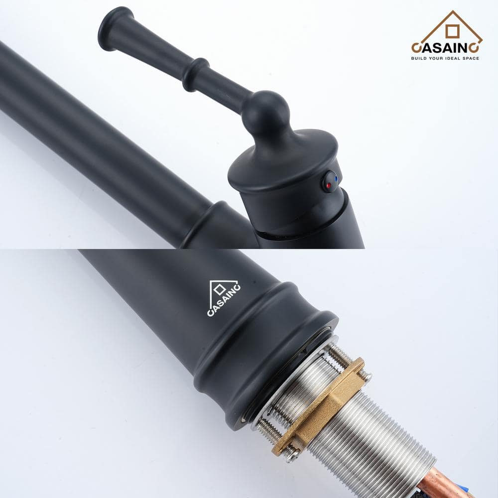 Matte Black Single Handle Pull Down Kitchen Faucet