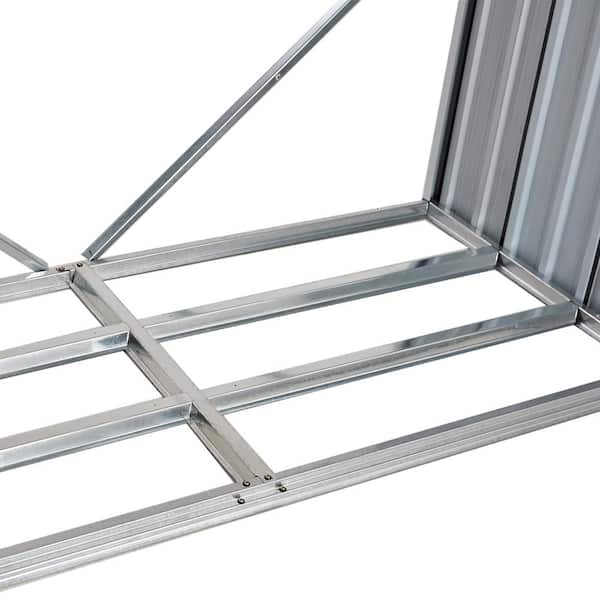 Unbranded - 70.9 in. Heavy-Duty Galvanized Steel Outdoor Firewood Rack with Roof and Log