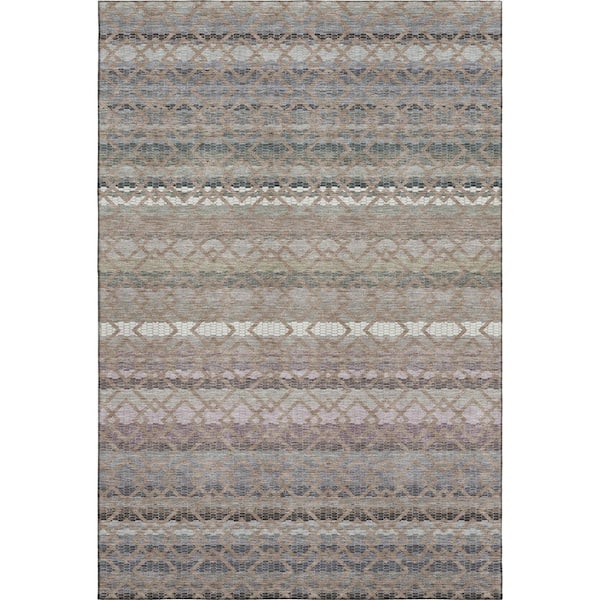 Mayfield Premium Machine Washable Abstract AMF2531 Taupe 10 ft. x 14 ft. Area Rug