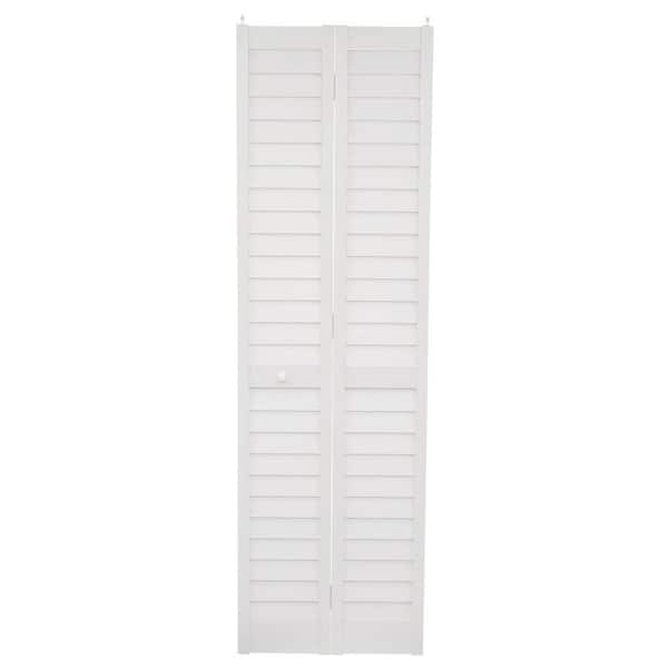 Home Fashion Technologies 24 in. x 80 in. 3 in. Louver/Louver White PVC Composite Interior Bi-Fold Door