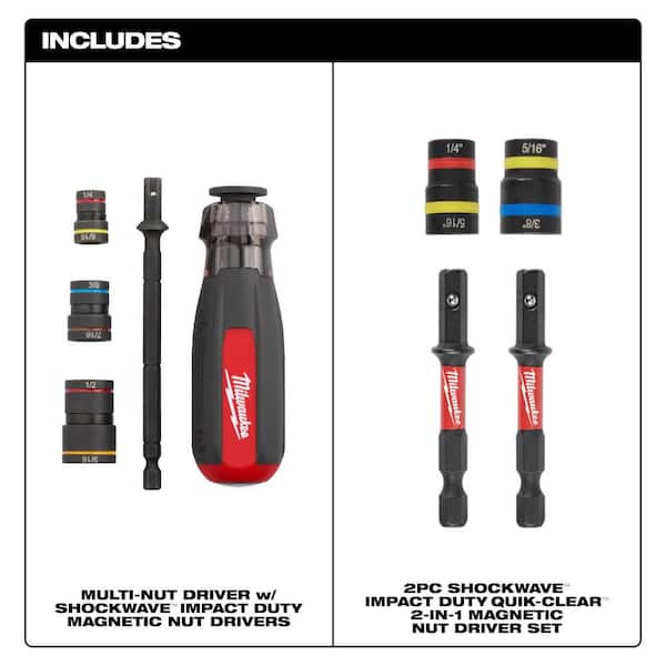 Milwaukee SHOCKWAVE Impact-Duty Quik-Clear 2-In-1 Alloy Steel