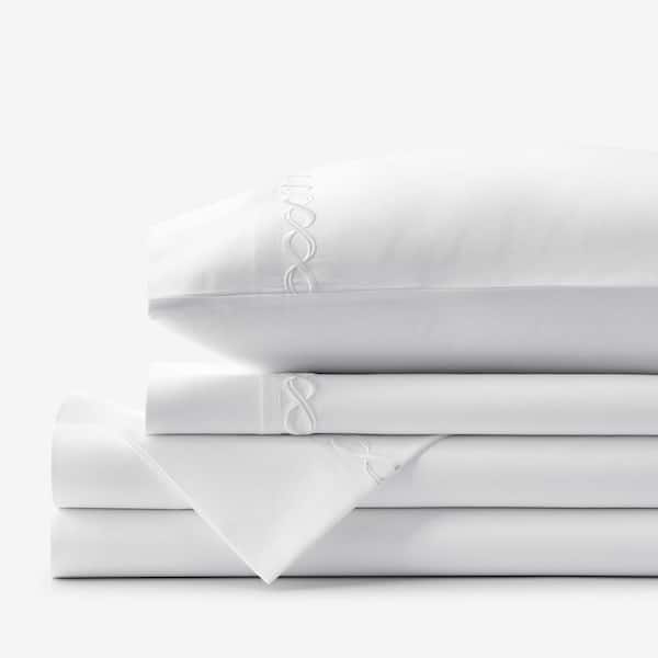 The Company Store Legends Luxury Marcella 4-Piece White Egyptian Cotton Sateen California King Sheet Set