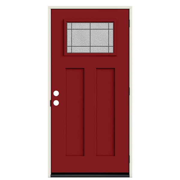 JELD-WEN 36 in. x 80 in. Left-Hand 1/4 Lite Craftsman Dilworth