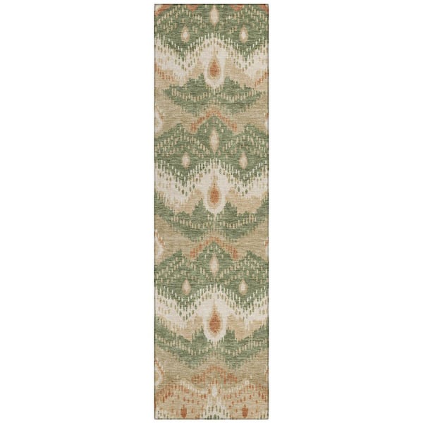 Chantille Machine Washable Indoor/Outdoor Abstract ACN3074 Fern 2 ft. x 7 ft. Runner Rug