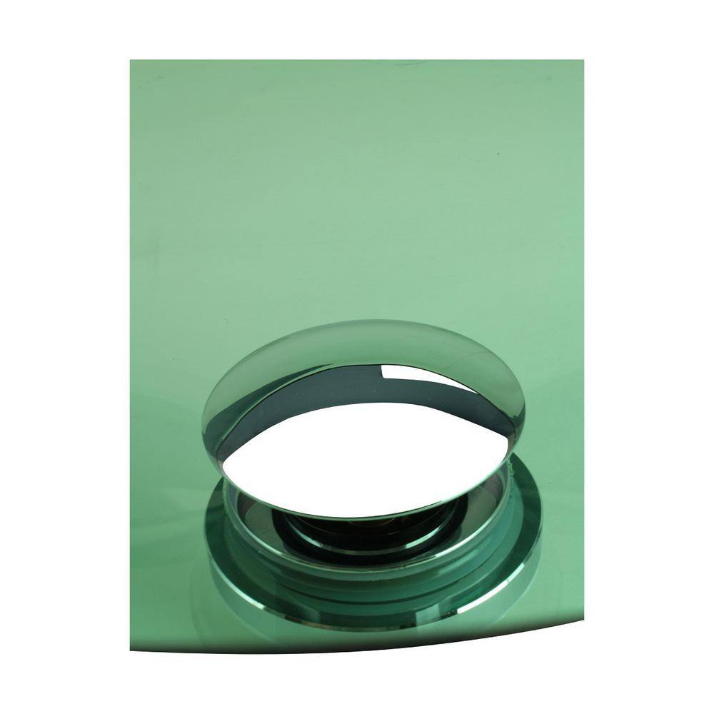Green Tempered Glass Round Above-Counter Vessel Sink with Drain
