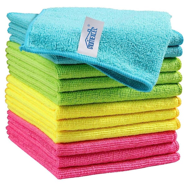 11.5 in. x 11.5 in. Microfiber Cleaning Cloths with 4 Color for Cleaning Cars, Electronic Products, Glasses (12-Pack)