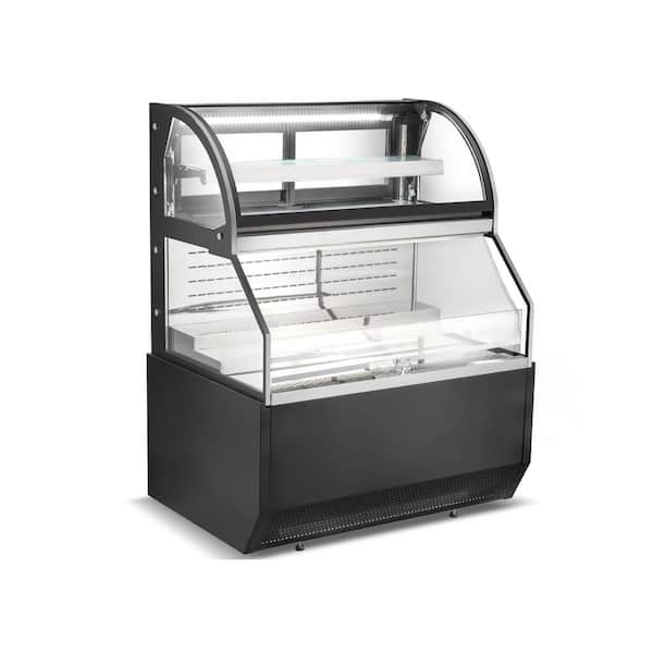 Elite Kitchen Supply 47.5 in 15.7 Cu. Ft. Auto/Cycle Defrost Commercial NSF Double-Deck Open Display Refrigerated Showcase EC445B-2 in Black