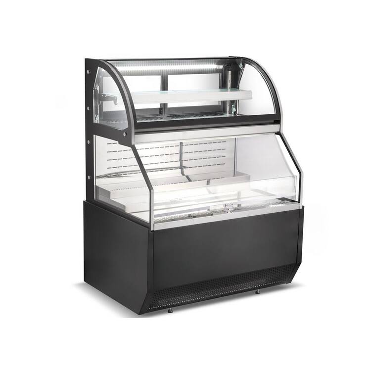 Elite Kitchen Supply 47.5 in 15.7 Cu. Ft. Auto/Cycle Defrost Commercial NSF Double-Deck Open Display Refrigerated Showcase EC445B-2 in Black