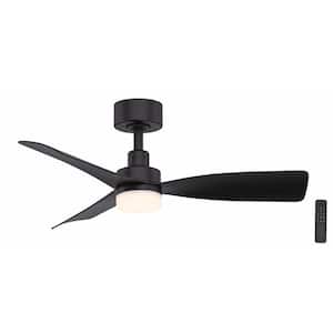 Marlston 36 in. Integrated CCT LED Indoor/Outdoor Ceiling Fan Matte Black with Matte Black Blades and Remote Control