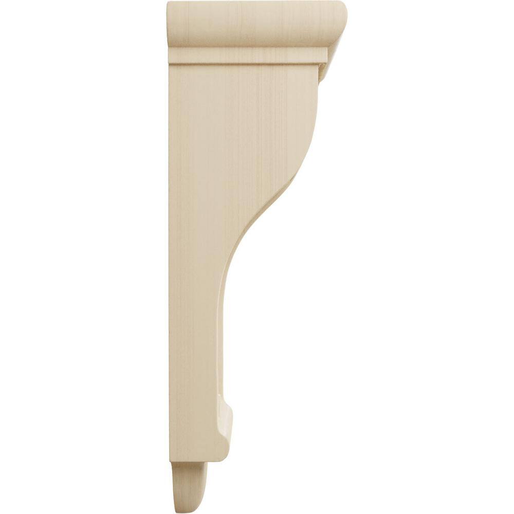 Unfinished Rubberwood Traditional 4" x 4" x 12" Corbel